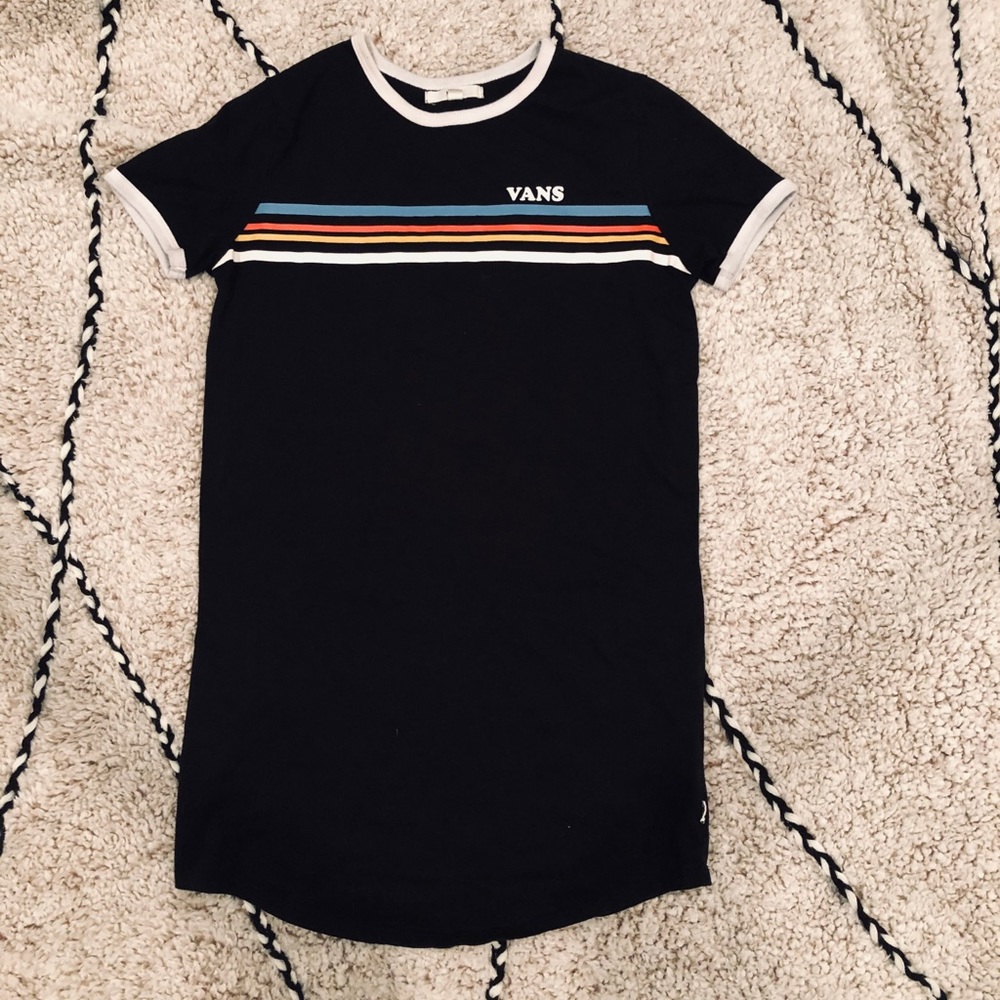 Vans Black Dress with Multicolor Stripes
